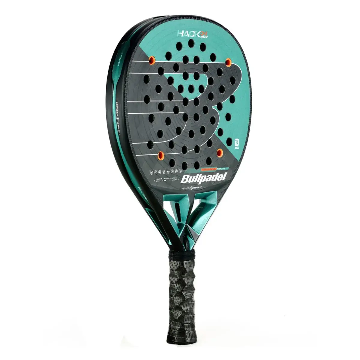 Pala Bullpadel Hack 04 Hybrid negra y verde